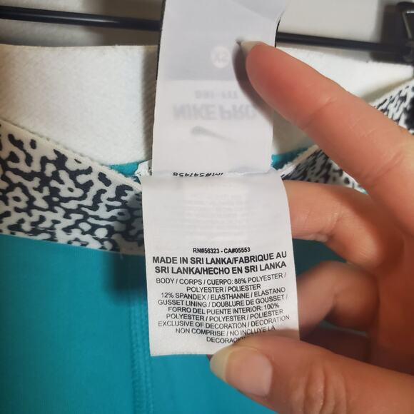 Nike PRO Dri-Fit Mezzo Training Tights Women's XS Turquoise White Logo - Picture 8 of 16